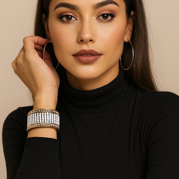 INC Gold Tone and Crystal Bracelet - Picture 1 of 5